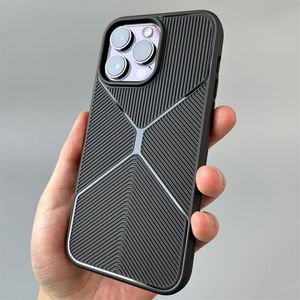 Połączenia telefoniczne Twill Frosted x Miękka powłoka z włókna węglowego Non-Slip Proste Pure TPU Anti-Fall Ochronne okładka dla iPhone'a 14 Pro Max 13 12