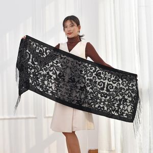 Scarves Black Muslim Hijab Shawls Women European Style Glitter Velvet Scarfs For Ladies Winter Scarf Wedding Wraps Pashmina