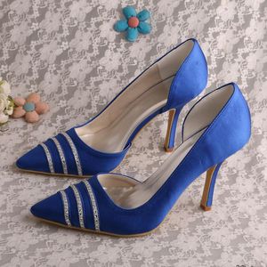 Sapatos sociais 22 cores bico fino azul royal para mulheres salto alto sapatos de festa