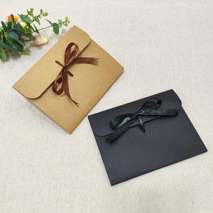 Presentförpackning 24 18 0.7Envelope Kraft Paper Bag Diy Collection File For Silk Scarf Love Letter Wedding Flat Box Packaging