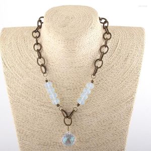 Подвесные ожерелья moodpc модные украшения стеклянная хрустальная металлическая цепь болля