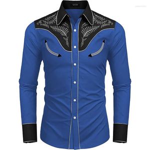 Mäns avslappnade skjortor 2023 Fashion Tribal Retro Men's Top Lapel Long Sleeve Spring Summer High Quality Fabric Soft Bekväm plus storlek