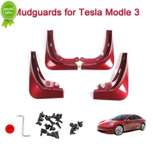 Nytt för Tesla Model 3 2016/2017 / 2018 / 2019/2020 / 2021 Mud Flaps Splash Guards Fender Bil Exteriör Modification Accessories
