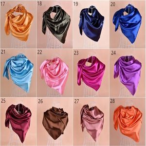 28 coors solid plain polyester imitation rayon silk satin muslim hijab Scarf Square Scarf Necker Chief 90 90cm mixed 100pcs lot #3276Y