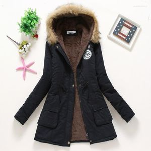Women's Trench Coats Winter Padded Women Cotton Wadded Jacket Medium Long Parkas Thick Warm Hooded Quilt Snow Outwear