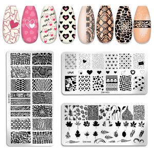 Flower Leaf Geometry Nail Stamping Plate Rostfritt stål Nagel Bildplatta stencilverktyg DIY Printing Stamp Mall