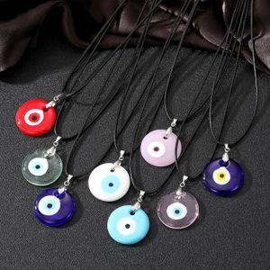 Turkey Evil Eyes Necklace For Women Men 30MM Colorful Glass Blue Eye Pendant Necklaces Party Jewelry