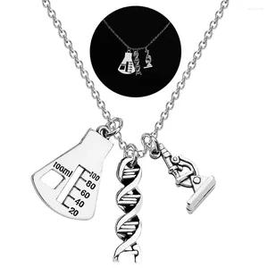 Pendant Necklaces Gene Necklace Creative Teachers' Day Gift Jewelry Microscope Chain Accessory Alloy Miss Necleses Women