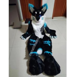 Fursuit Long Fur Husky Dog Fox Costume Top Cartoon Anime Personagem Carnaval Unissex Adultos Tamanho da festa de aniversário de Natal