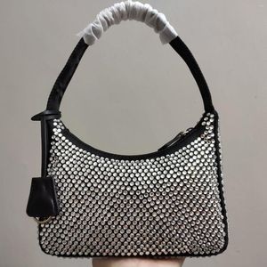 Bolsas de noite bolsas clássicas de designer de luxo nas axilas, strass, náilon, bolsas de ombro femininas