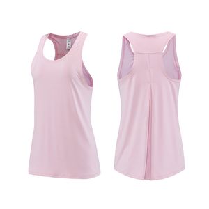 Roupas Femininas Tops T-Shirt Roupas de Ioga Colete Esportivo Feminino Pregas Verão Pele Clara Beleza Costas Solta Respirável Secagem Rápida Bata de Ioga Fitness