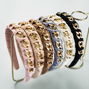 High Grade Fabric Alloy Chain Headbands Fashion Hair Accessories Women's Trend Leisure Hairband Hair Band Hoop Girl Headwear