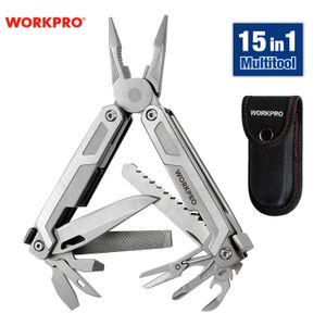 Zange WORKPRO Multitool 15in1 Multitool Taschenmesser mit Schraubendreher, robuster Sicherheitsverriegelung und Scheide 230609