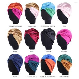Berets Turbans For Women Satin Hat Hair Night Bonnets Shower Cap Bath Quick Dry Care Head Wrap Silk Bonnet Sleeping