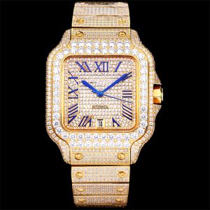 Montre De Luxe diamante relógio 40mm 8215 máquina automática movimento caixa de aço relógios masculinos relógios de pulso à prova d'água