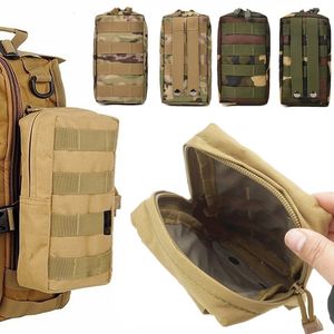 Utomhusväskor 600D Tactical Molle System Pouch Utility EDC Tool Accessory Midjepaket Telefonfodral AirSoft Hunting Bag Equipment 230609