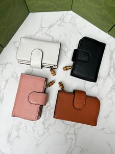 Luxus-Designer-Damen-Geldbörse, Bambus-Metallschnalle, kurze Geldbörsen, mehrere Karten, integrierte Reißverschlusstasche, Clutch-Taschen, Luxusmarke, Damen-Geldbörsen, lange Geldbörsen