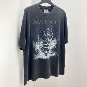 WRGI NEW-stil T-shirts för män och kvinnor modedesigner Saint Michael Star's samma lilla märke Dark Limited High Street Old Washed