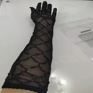 Fashion long Lace Bride Bridal Gloves Wedding Gloves Crystals Wedding Accessories Lace Gloves for Brides five Fingerless Wrist A11334s