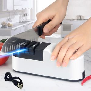 Ostrzałki nożem elektryczna ostrzał Automatyczne regulowane ładowce USB noże kuchenne nożyce na nożyce gospodarstwa domowego Szybkie narzędzia do ostrzenia 230609