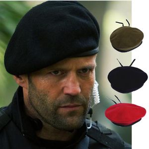 男性と女性の屋外通気性ピュアウールベレー帽の帽子帽子特殊部隊兵士隊軍用トレーニングキャンプハット207z