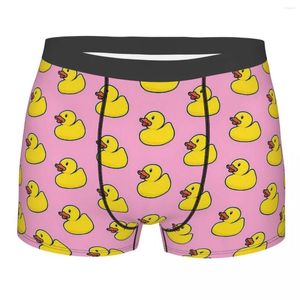 Underpants Pink Rubber Duck Bath Toy Yellow Cute Breathbale Panties Men's Underwear Comfortable Shorts Boxer Briefs Print