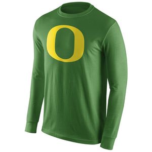 Özel Oregon Ördekler T-Shirt Erkekleri Özelleştirme Koleji Yeşil Beyaz Formalar Mürettebat Boyun Uzun Kollu Tişört Yetişkin Boyut Baskılı Gömlek