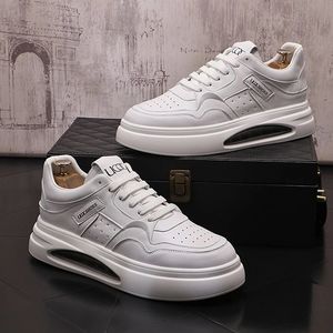 New Trend Luxury Designer White Lace Up Air Cushion Platform Casual Shoes For Men Flats Punk Rock Loafers Sport Walking Sneakers