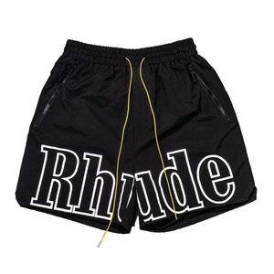 Mens Shorts Designer Mens Shorts Rhude Short Beach Mesh Street Sweatpants Basketball Men Limited Swim Knee Length Hip High Sports Training Elastic Wa Warmth