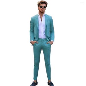 Men's Suits Casual Blazer Trousers Outfit Custom Handsome Slim Men Suit Wedding Dresses Prom Notched Lapel Wear Street Evening 2Pcs Jacket