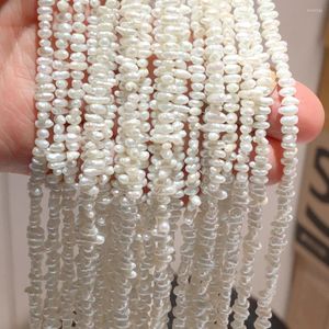 Beads Wholesales 2pcs 3-5MM White Irregular Freshwater Pearl Loose 40CM