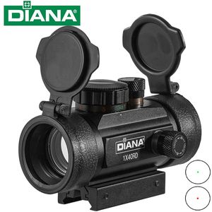 Diana 1x40 med Red Laser Red Dot Sight Scope Corsss Sight Tactical Optics Riflescope Fit 11/20mm Rail Rifle Sight for Hunting