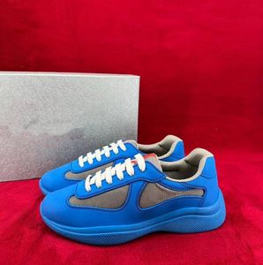 Designer Casual Runner Sports Shoes America Cup Low Top Sneakers Shoes Men Rubber Sole Fabric matte Leather Men's Wholesale Discount Trainer With Box