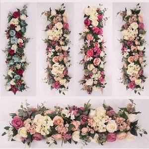 Dekorativa blommor 100 cm Artificial Arch Flower Row Core Silk Rose Wall Foam Rack Diy Wedding Bakgrund Dekoration