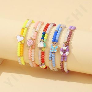 Strand Summer Acrylic Stacking Bracelet Gem Material Crystal INS Selling Creative Collocation Epoxy Butterfly Heart Pendant