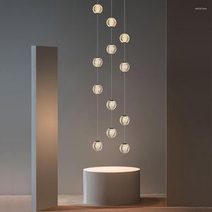 Lustres pendentes modelos de lustre 2023 simples pendurados para teto duplex villa iluminação de escada giratória lustres de escada de alto nível