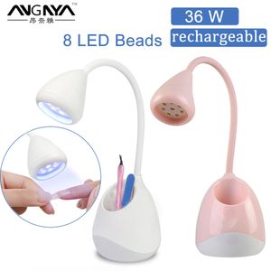 Nail Dryers Rechargeable Nail Lamp UV LED Lamp for Nails Portable Nail Dryer Mini Gel Lamp Stand Type Storage Pen Holder Manicure Tool 36W 230609