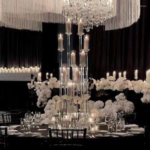 Kwiaty dekoracyjne 4/5/10 szt. Kryształowy Candelabra Centerpiece Centerpiecs Clear Stand Filar Ceandle Ceremonia impreza impreza Decora