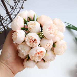 Decorative Flowers 1 Bunch Romantic Easy Care Create Vitality Multiple Layers Petals 27 Heads Camellia Fake Rose DIY Flower Arrangement