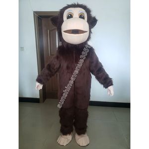 Långt hår Monkey Mascot Costume Top Cartoon Anime Theme Character Carnival Unisex vuxna storlek Jul födelsedagsfest utomhusdräkt