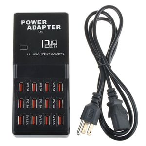 デスクトップUSB充電器ハブ12ポートUS EU UK Plug Socket Dock Extension Power Adapter USB Fast Charger for Cell Phoneタブレット