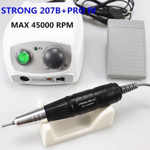 Zestaw manicure paznokci mocne 207B 65W Pudełko sterujące 45000 rpm wiertła do paznokci Narzędzia Narzędzia Handpice Plik paznokci sprzęt manicure Plik paznokci Zestaw paznokci 230609