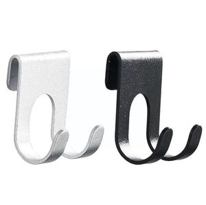 Aluminum Alloy Hook Shower Glass Door Hook Free Hole Shaver Holder Rack Hook Hanger Plug Organizer Rack Towel