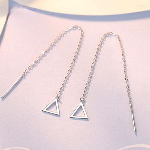 Dingle örhängen trendig geometrisk triangel ren platina 950 liten stud kvinnlig personlighet mode födelsedag present