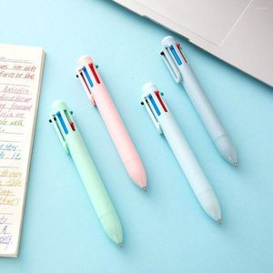 Smooth To Write Eco-friendly School Office Portable 6-in-1 Push Ballpoint Pen Stationery Accessories