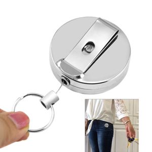 High Resilience Steel Wire Rope Key Ring Metal Retractable Chain Alarm Key Ring Anti Lost Key chain Outdoor Tool
