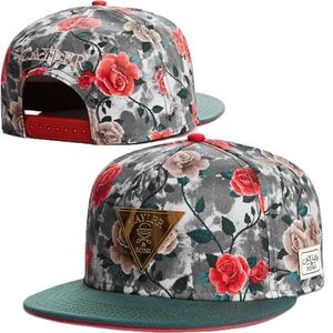 Fabrika tüm rahat hip hop snapbacks şapka çiçek baskı gül çiçek beyzbol kapakları kadınlar için erkekler sokak dansı hip-hop şapkalar238i