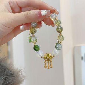 Link bransolety anime kobiety urodzinowe biżuteria genshin uderzenie nahida nilou fan mody eleganckie kryształowe szkliste koraliki bransoletka ręcznie robiona elastyczna elastyczność