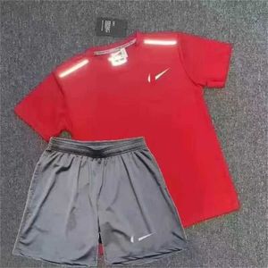 厚いトラップスタートラックスーツサマークイック乾燥セットTシャツデザイナースポーツ学生トレーニング陸上競技ランニングバスケットボールスポーツウェアアジアサイズOY8Z