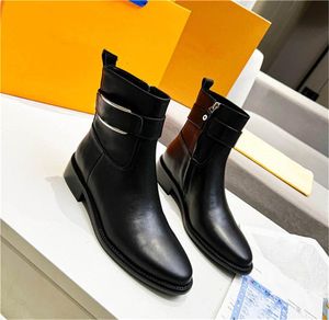 2024 Designer Paris Metropolis Flat Ranger Ankle Boots Calfskin Martin Leather And Canvas Combat Boot Platform Desert Winter ladies Martin S